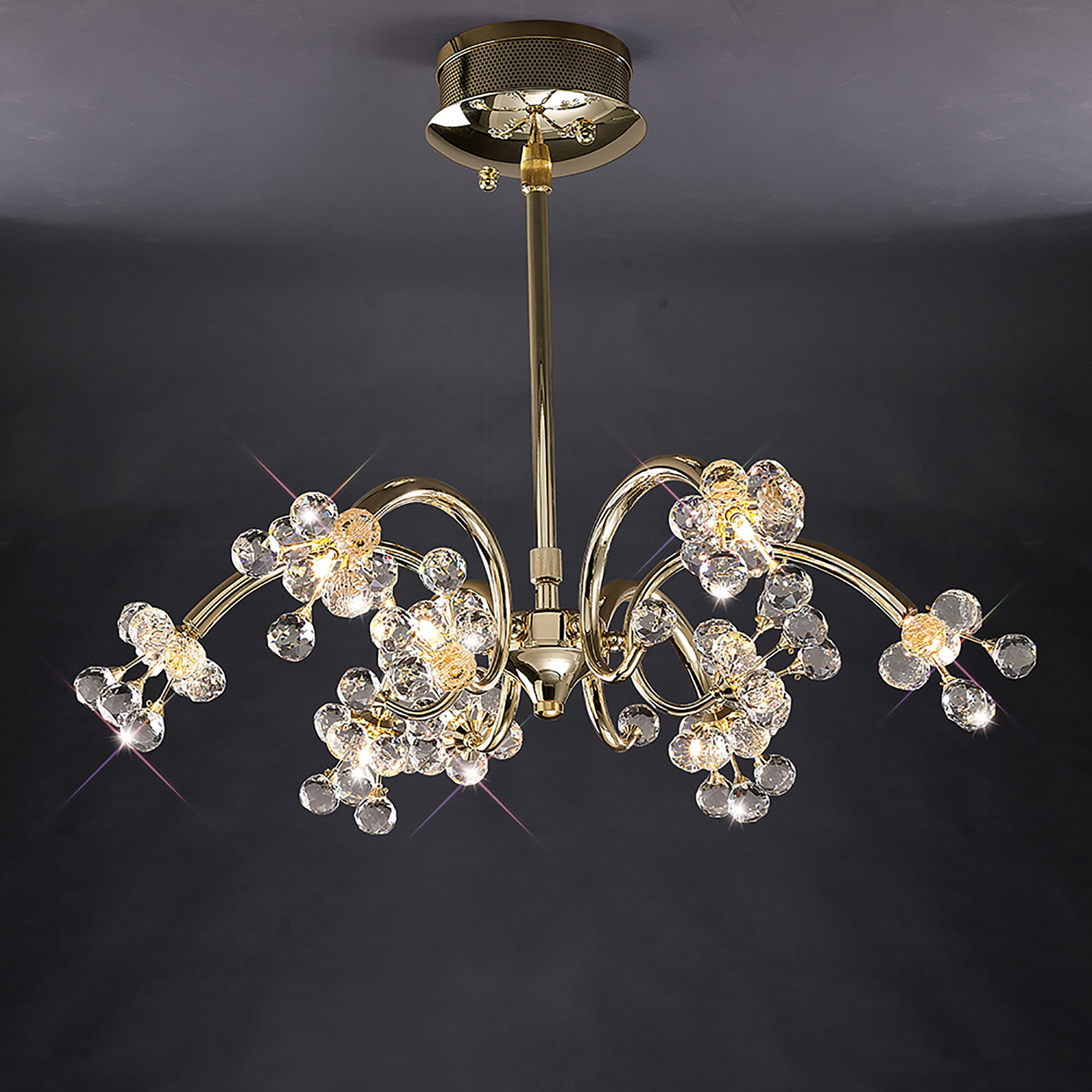 Octavia French Gold Crystal Ceiling Lights Diyas Modern Crystal Ceiling Lights Octavia French Gold Crystal Ceiling Lights Diyas Modern Crystal Ceiling Lights